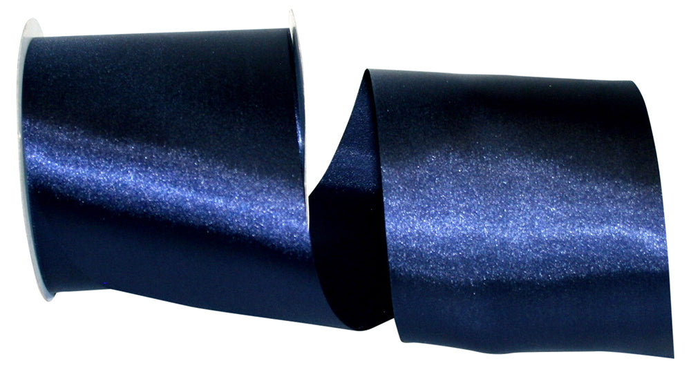 Navy 4 Inch Dyna Satin Ribbon for Wreaths & Bows