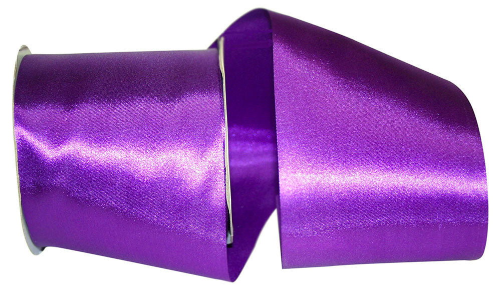 Purple 4 Inch Dyna Satin Ribbon for Wreaths & Bows