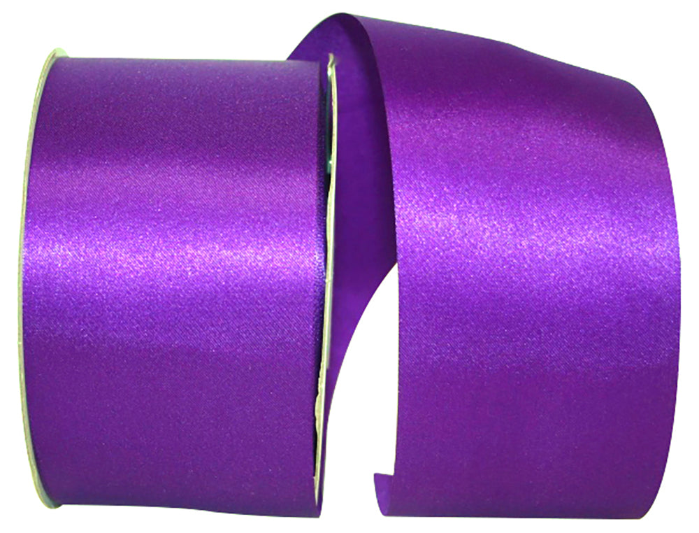 Purple 2-1 2 Inch Dyna Satin Ribbon for Wreaths & Bows