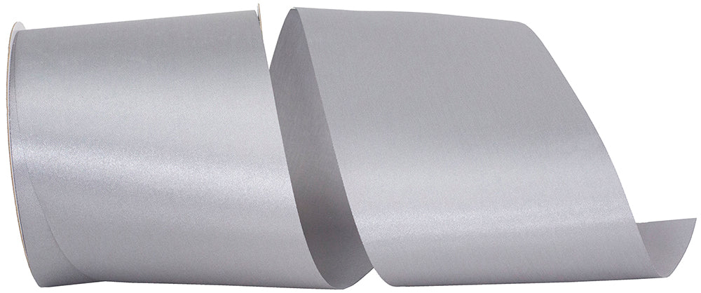Silver 4 Inch Dyna Satin Ribbon for Wreaths & Bows