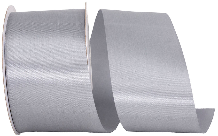 Silver 2-1 2 Inch Dyna Satin Ribbon for Wreaths & Bows