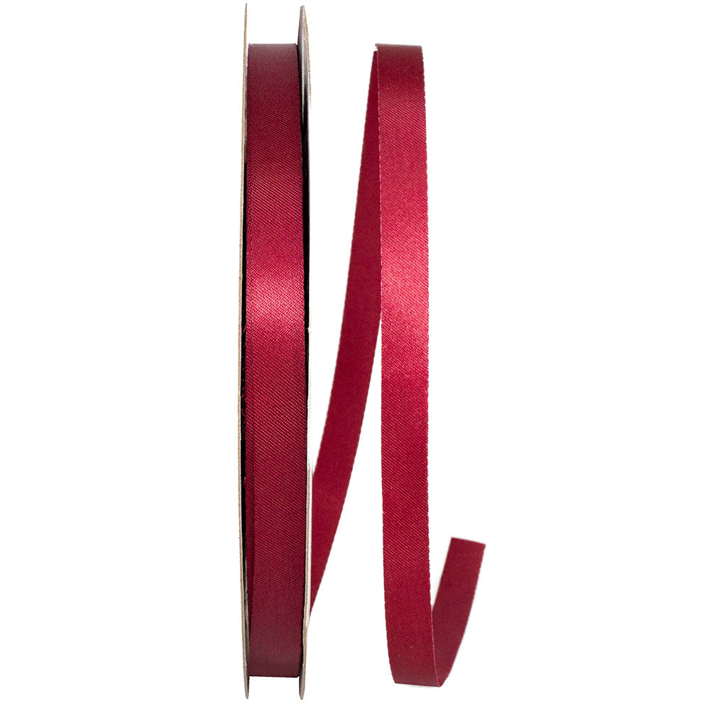 Burgundy Dyna Satin Ribbon 3/8 Inch for Wreaths and Bows