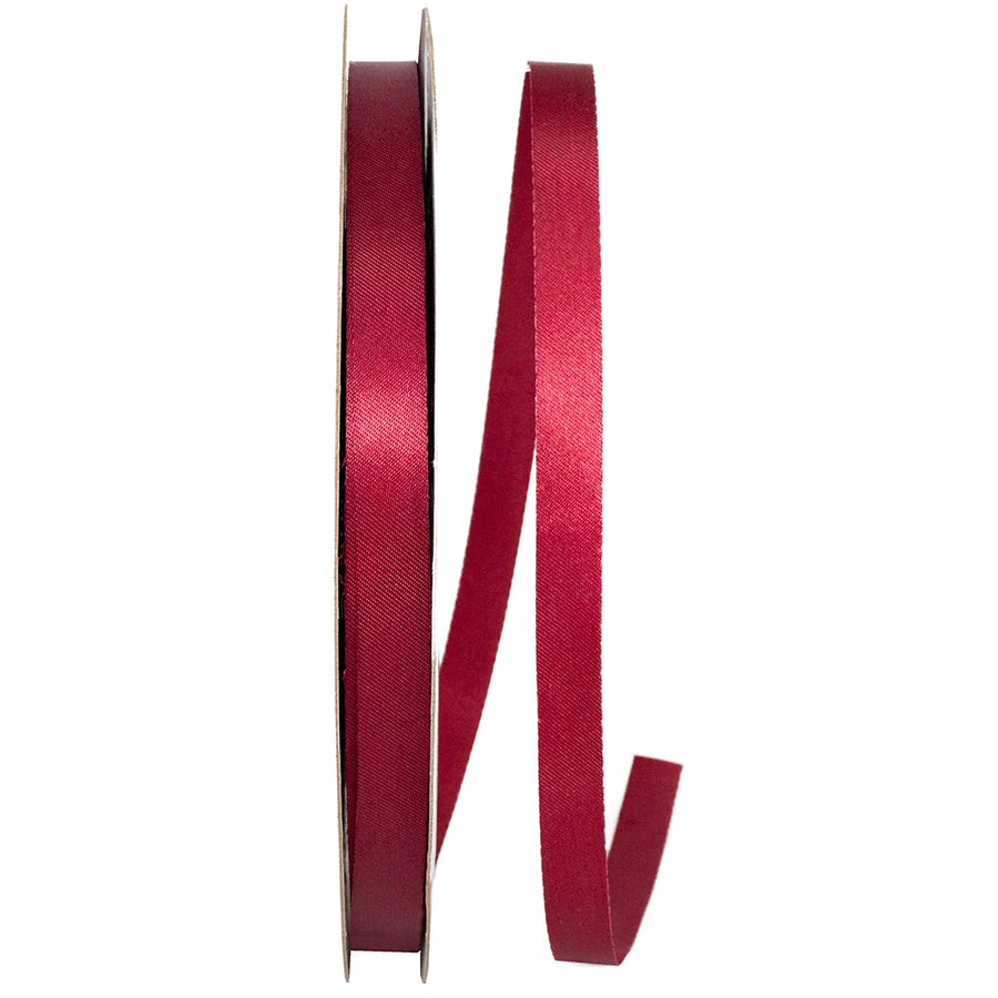 Burgundy Dyna Satin Ribbon 3/8 Inch for Wreaths and Bows