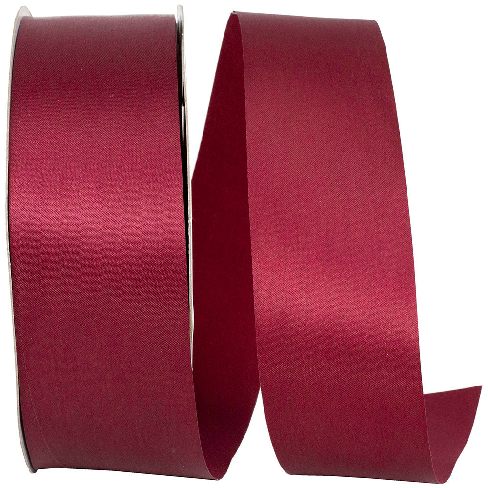 Burgundy Dyna Satin Ribbon 1-7/8 Inch for Wreaths and Bows