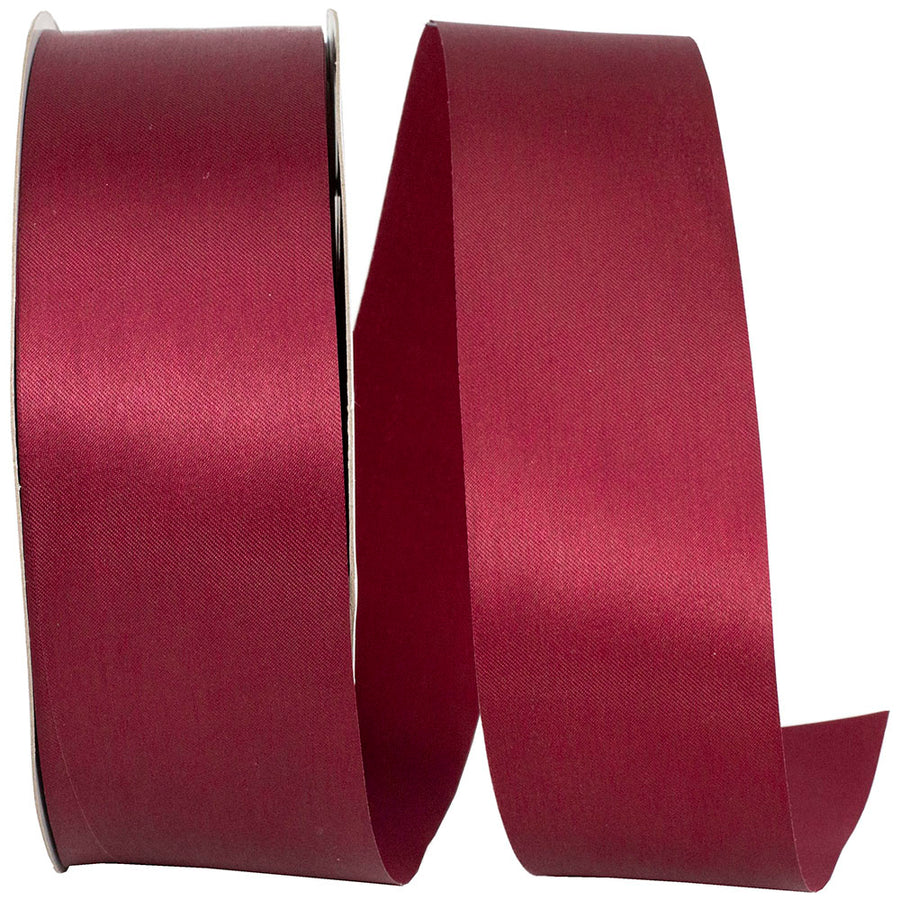 Burgundy Dyna Satin Ribbon 1-7/8 Inch for Wreaths and Bows