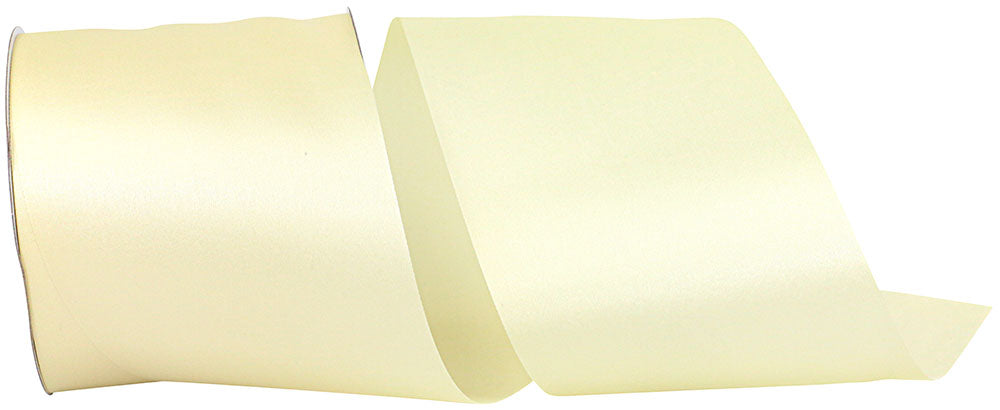 Eggshell 4 Inch Dyna Satin Ribbon for Wreaths & Bows