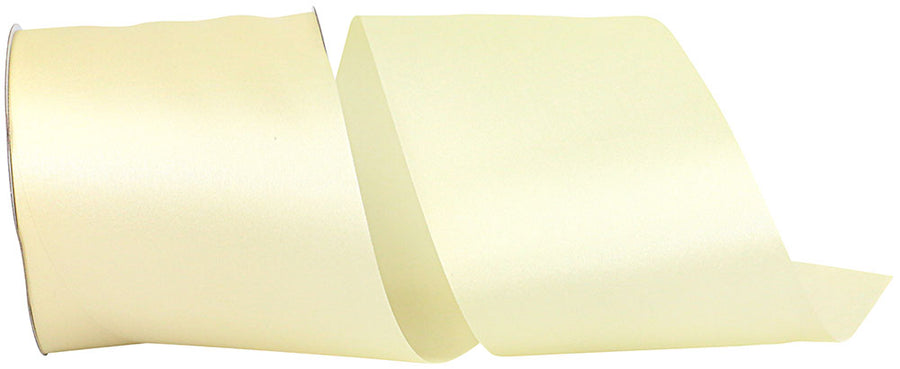 Eggshell 4 Inch Dyna Satin Ribbon for Wreaths & Bows