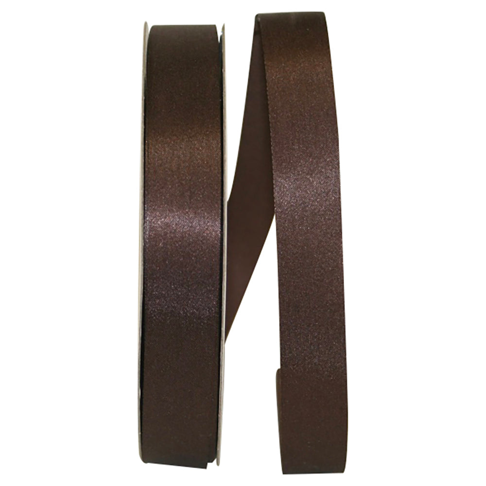 Chocolate 7 8 Inch Dyna Satin Ribbon for Wreaths & Bows