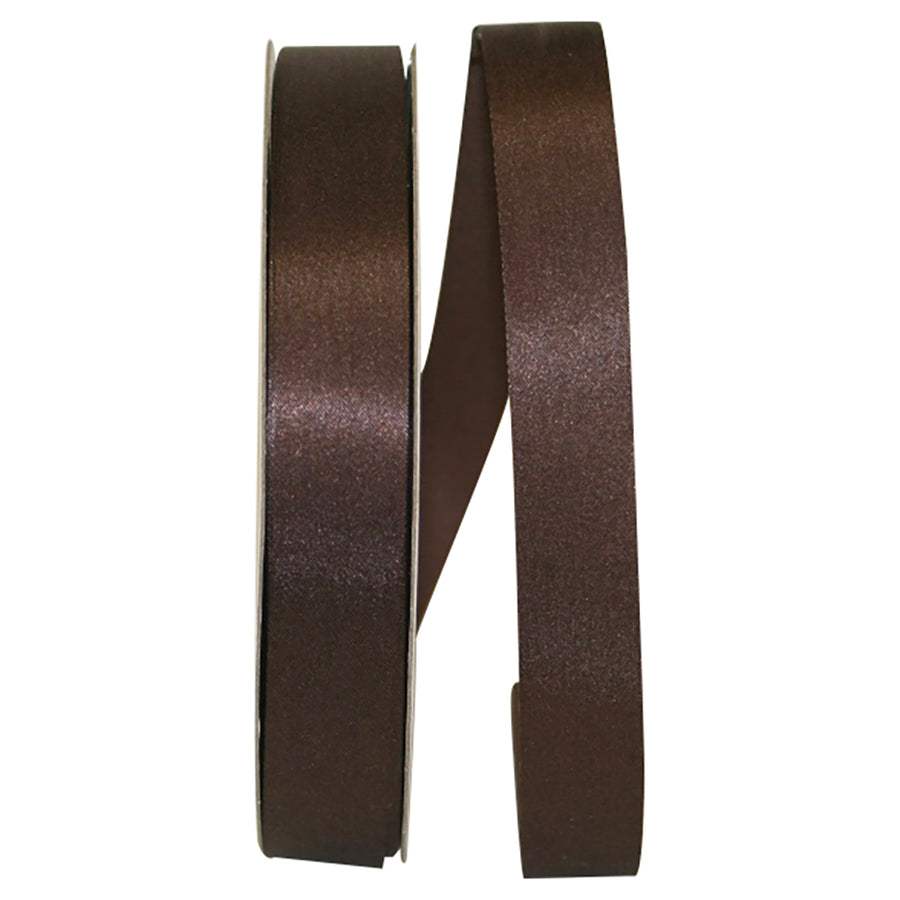 Chocolate 7 8 Inch Dyna Satin Ribbon for Wreaths & Bows