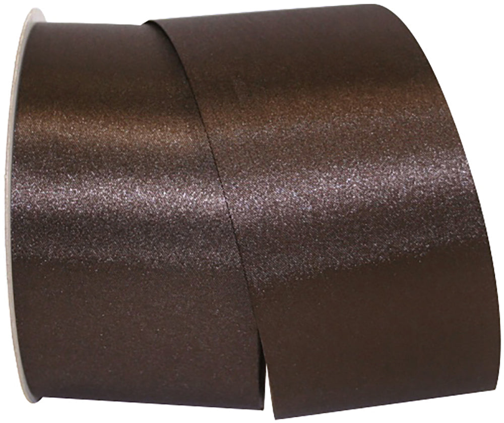 Chocolate 2-1 2 Inch Dyna Satin Ribbon for Wreaths & Bows