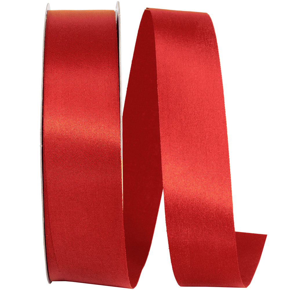 Scarlet Dyna Satin Ribbon 1-3/8 Inch for Wreaths and Bows