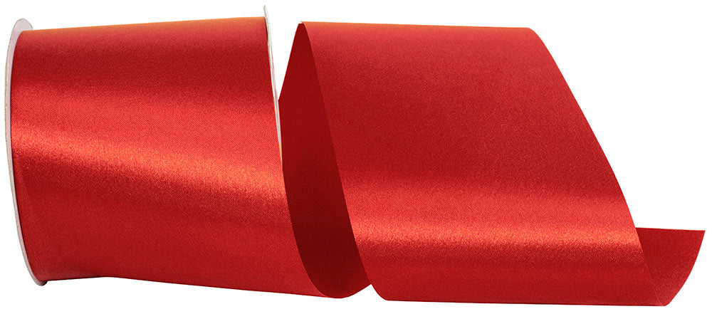 Scarlet 4 Inch Dyna Satin Ribbon 100% Polyester