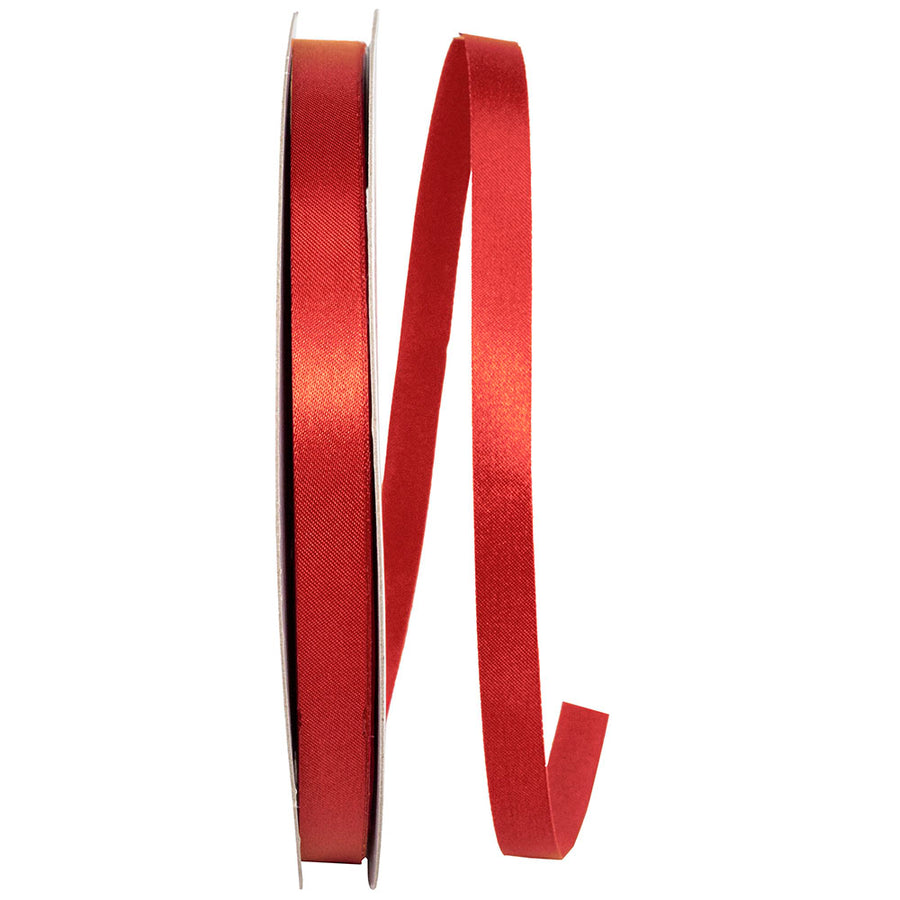 Scarlet Dyna Satin Ribbon 3/8 Inch for Wreaths and Bows