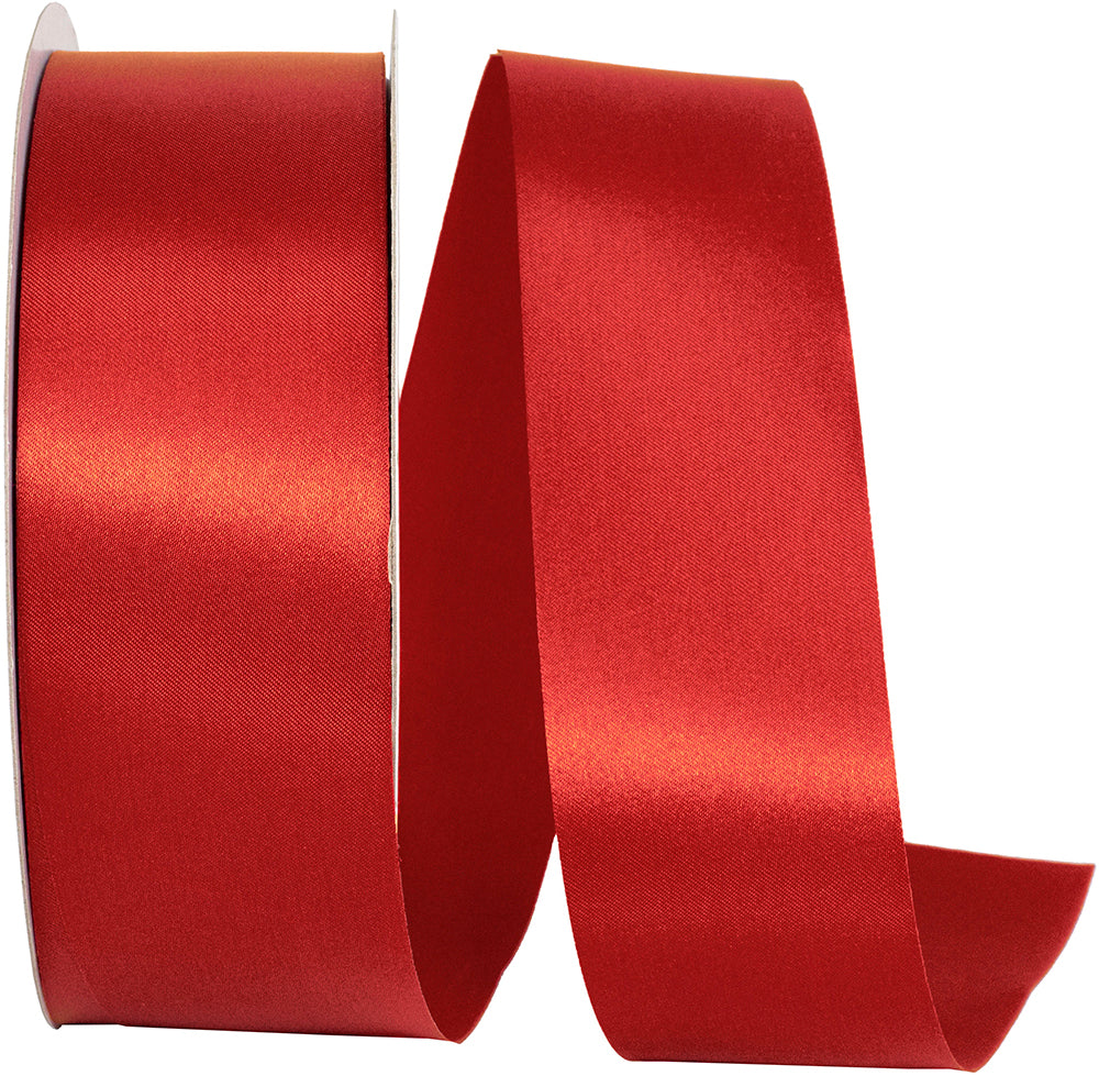 Scarlet Dyna Satin Ribbon 1-7/8 Inch for Wreaths and Bows