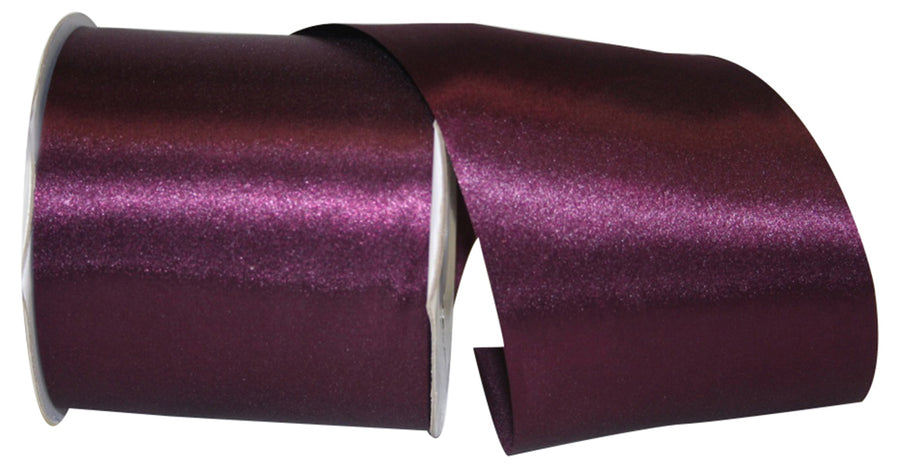 Plum 4 Inch Dyna Satin Ribbon for Wreaths & Bows