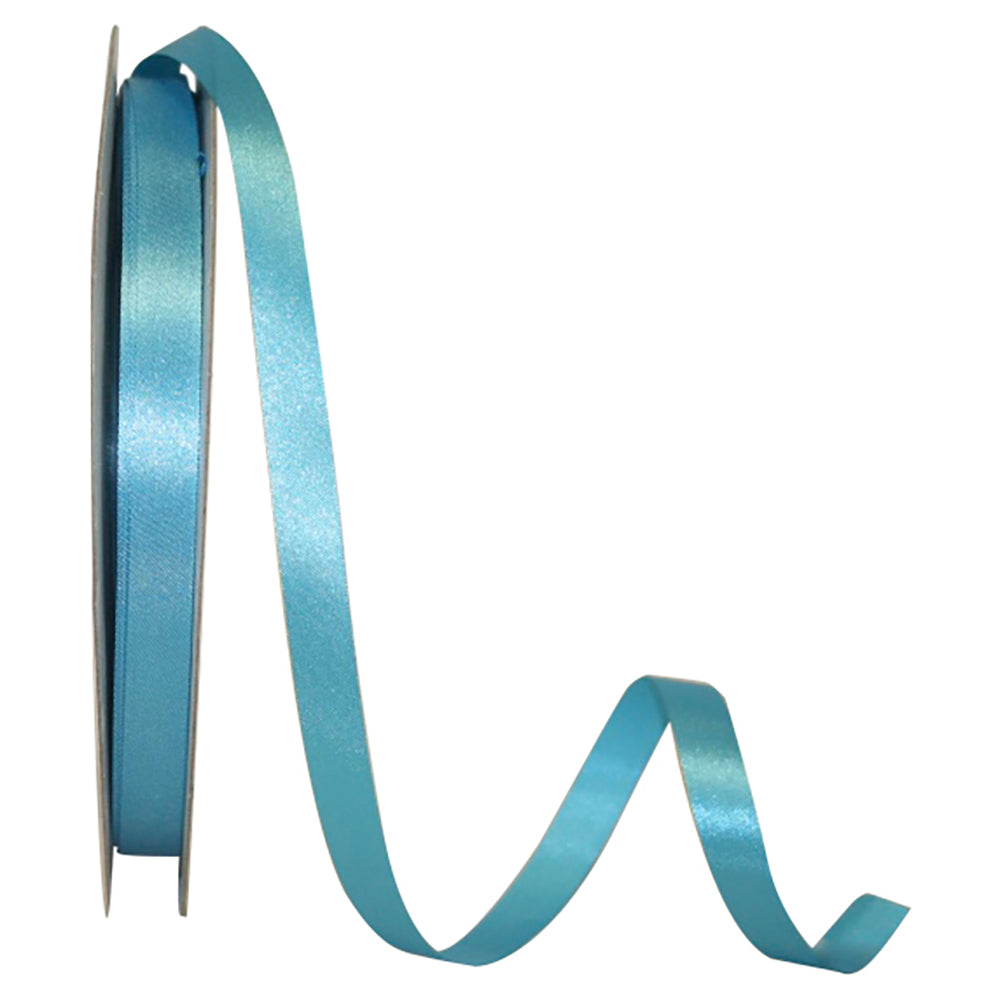 Turquoise Dyna Satin Ribbon 3/8 Inch for Wreaths and Bows