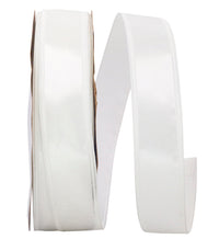 White 1-1 2 Inch Dyna Satin Ez Wired Edge Ribbon for Wreaths & Bows