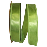 Moss 1-1 2 Inch Dyna Satin Ez Wired Edge Ribbon for Wreaths & Bows