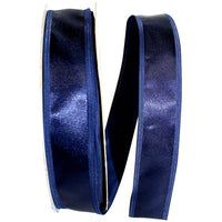 Navy 1-1 2 Inch Dyna Satin Ez Wired Edge Ribbon for Wreaths & Bows