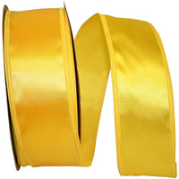 Yellow 2-1 8 Inch Dyna Satin Ez Wired Edge Ribbon for Wreaths & Bows