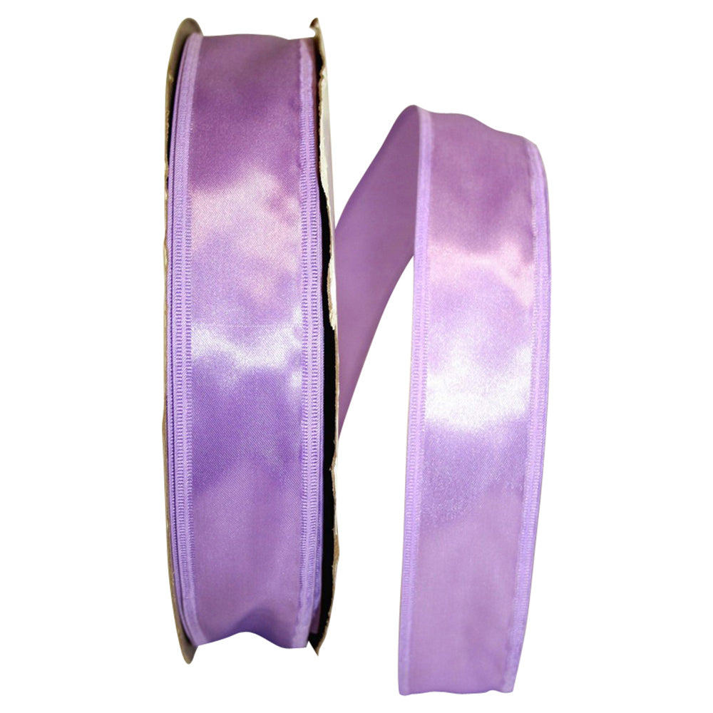Lavender 1-1 2 Inch Dyna Satin Ez Wired Edge Ribbon for Wreaths & Bows