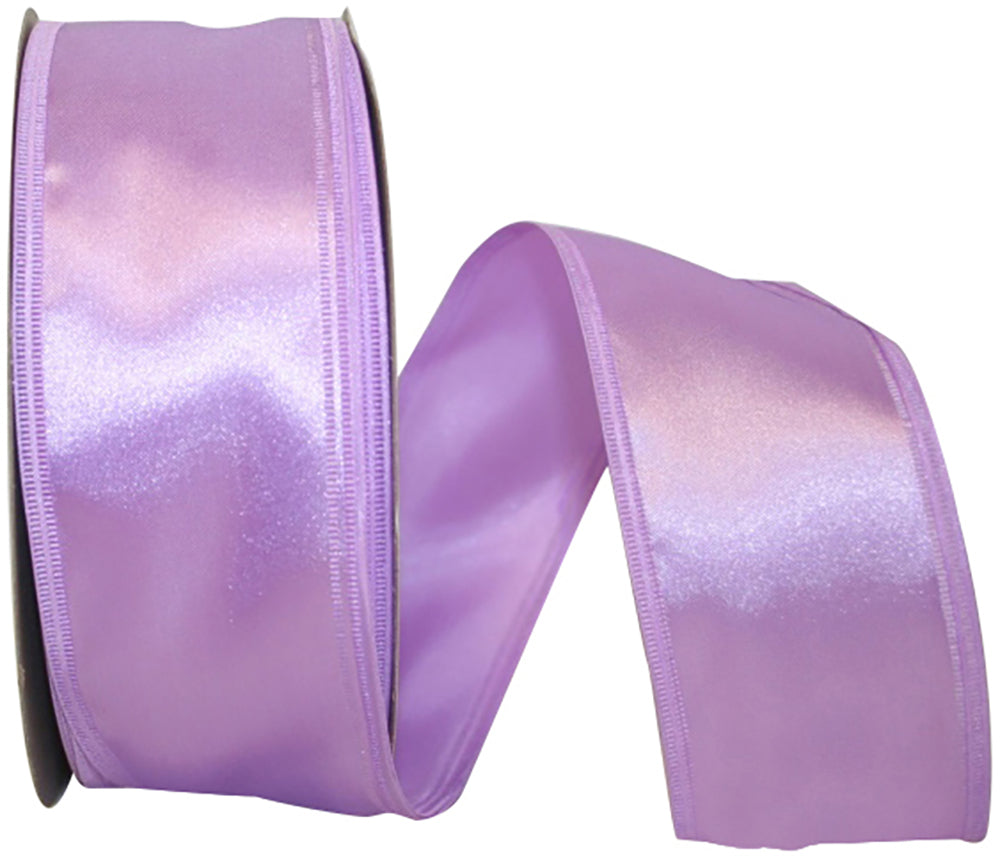 Lavender 2-1 8 Inch Dyna Satin Ez Wired Edge Ribbon for Wreaths & Bows