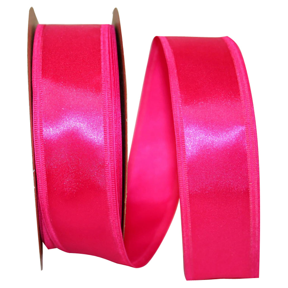 Cyclamen 1-1 2 Inch Dyna Satin Ez Wired Edge Ribbon for Wreaths & Bows