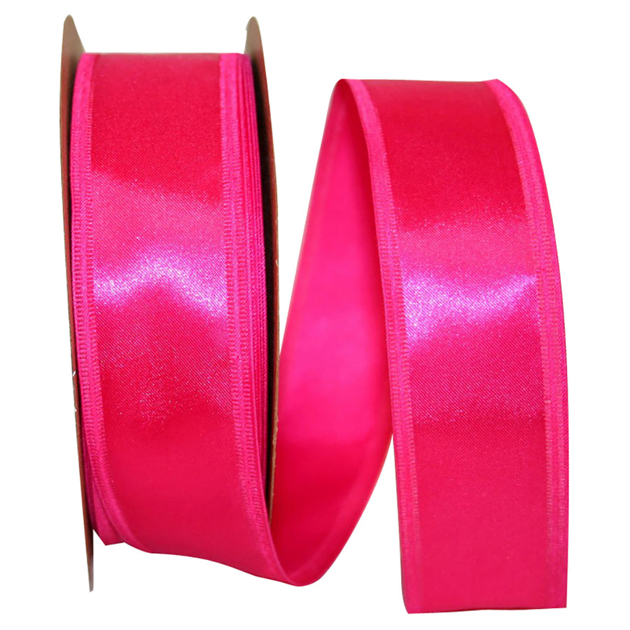 Cyclamen 1-1 2 Inch Dyna Satin Ez Wired Edge Ribbon for Wreaths & Bows