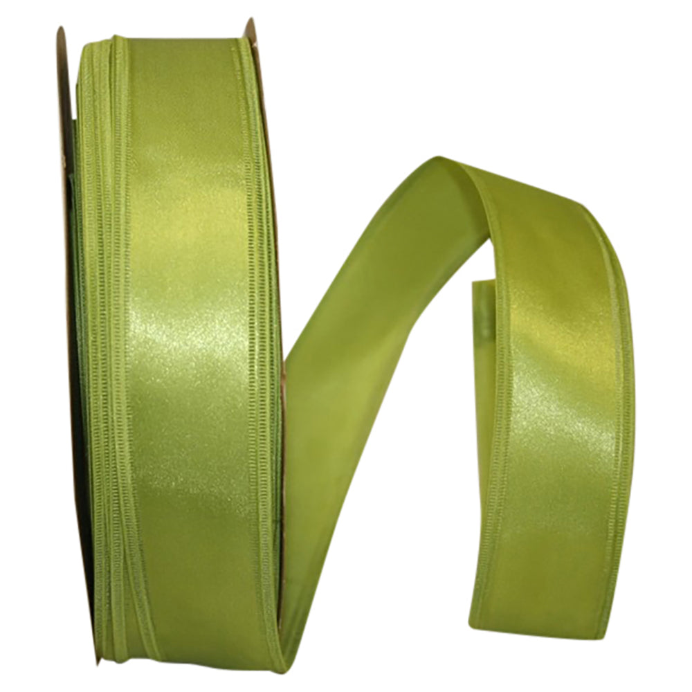 Green 1-1 2 Inch Dyna Satin Ez Wired Edge Ribbon for Wreaths & Bows