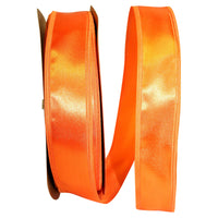 Tangerine 1-1 2 Inch Dyna Satin Ez Wired Edge Ribbon for Wreaths & Bows