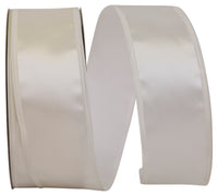 Ivory 2-1 8 Inch Dyna Satin Ez Wired Edge Ribbon for Wreaths & Bows