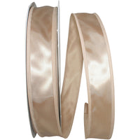 Champagne 1-1 2 Inch Dyna Satin Ez Wired Edge Ribbon for Wreaths & Bows