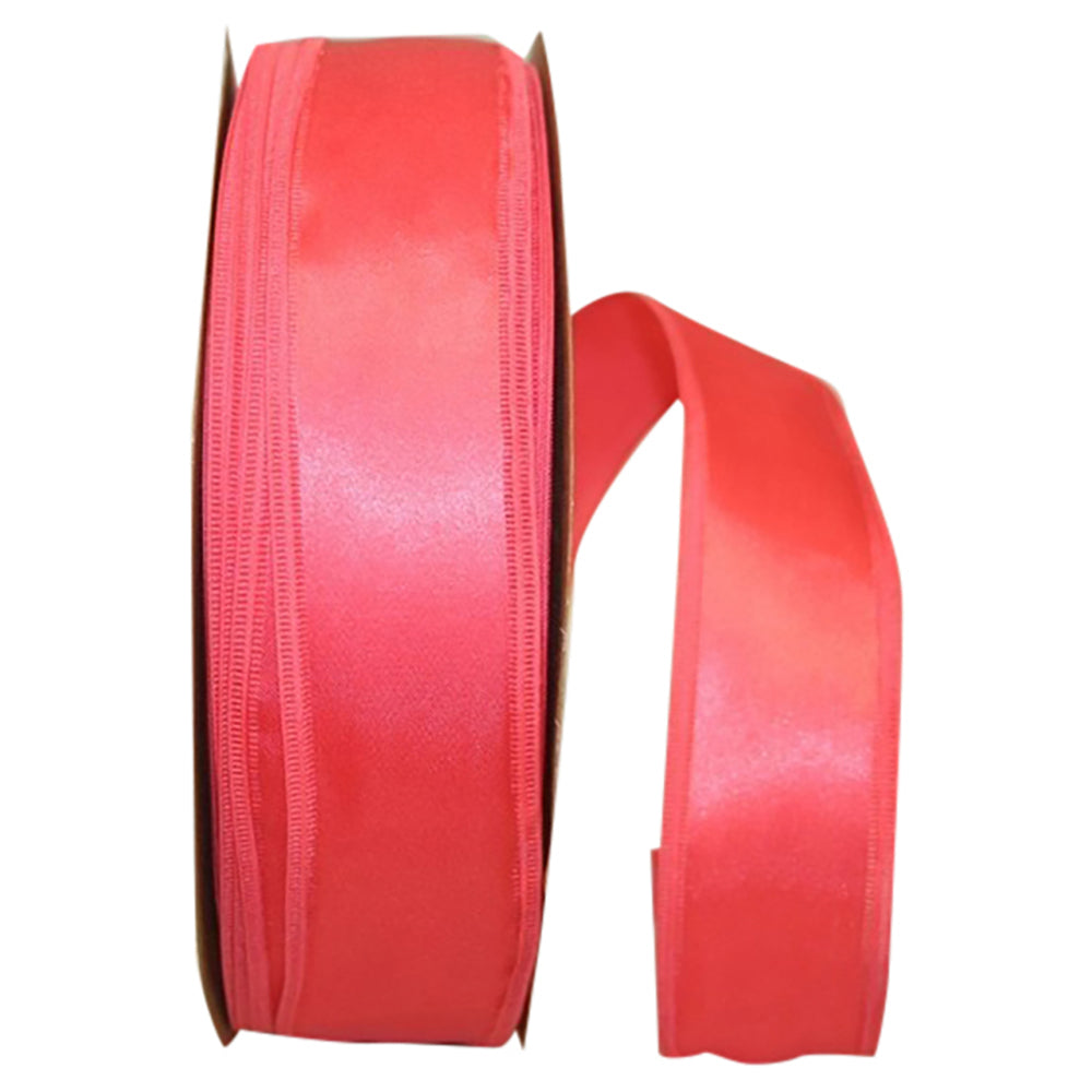 Coral 1-1 2 Inch Dyna Satin Ez Wired Edge Ribbon for Wreaths & Bows