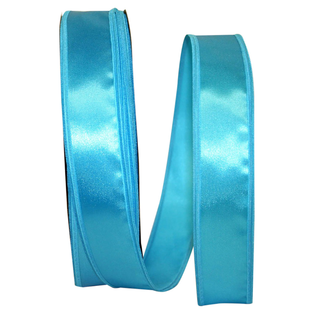 Turquoise Dyna Satin Wired Edge Ribbon 1-1/2 Inch