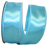 Turquoise Wired Edge Satin Ribbon 2-1/8 Inch 50Yds