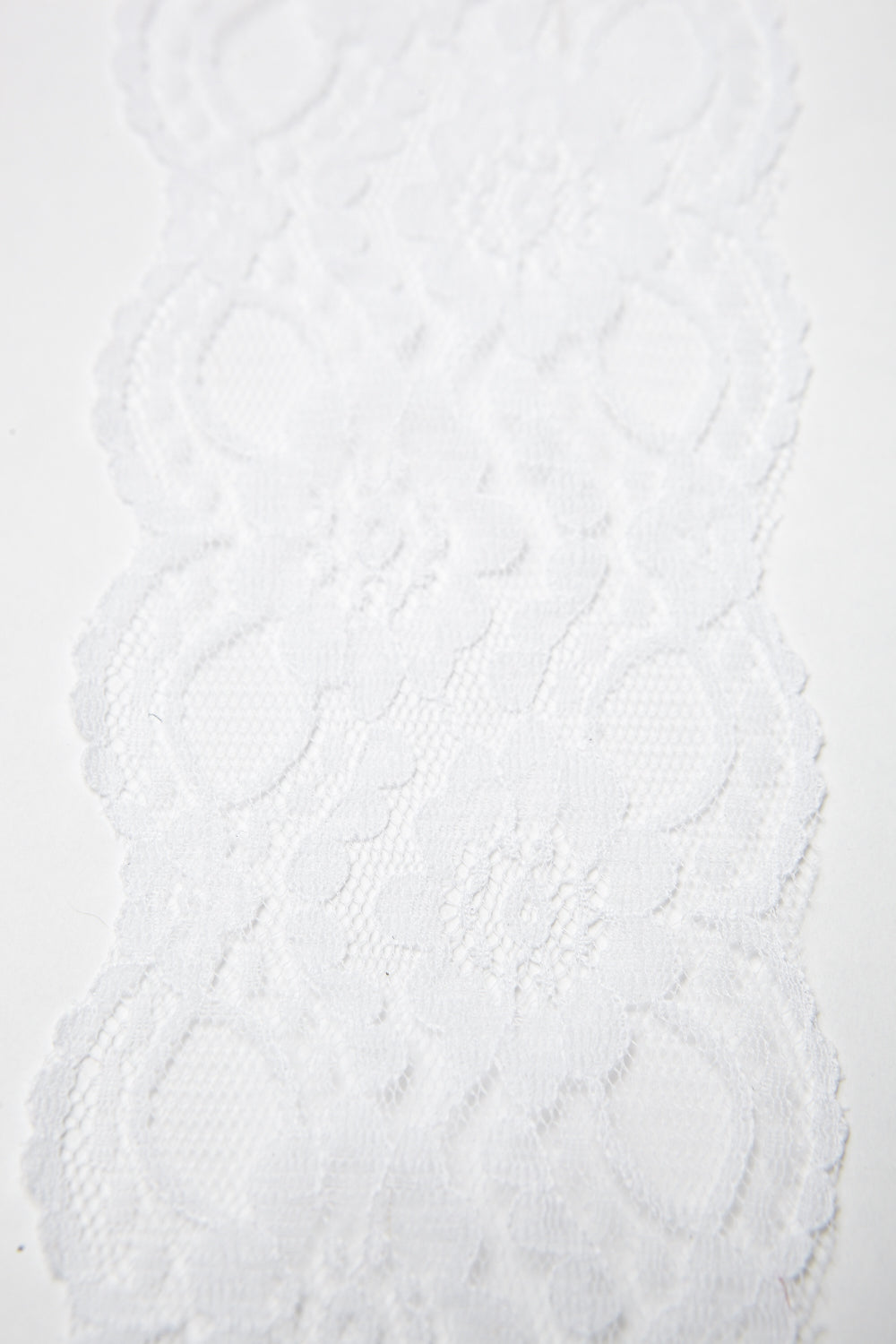 3 Inch Vintage-Inspired Floral Lace Trim Ribbon with Scalloped Edge – 514-3-01 White Lace