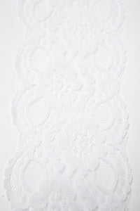 3 Inch Vintage-Inspired Floral Lace Trim Ribbon with Scalloped Edge – 514-3-01 White Lace