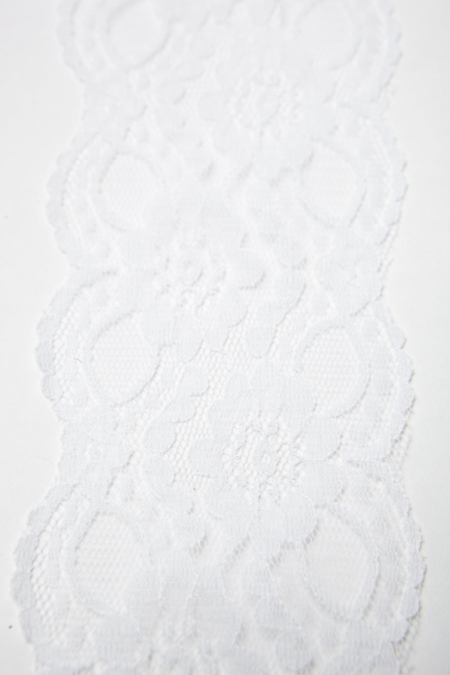 3 Inch Vintage-Inspired Floral Lace Trim Ribbon with Scalloped Edge – 514-3-01 White Lace