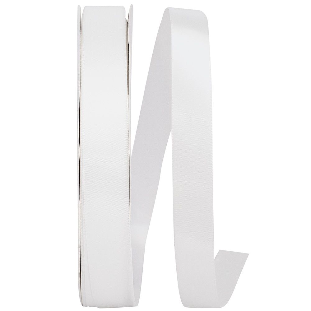 White 7 8 Inch Single Face Satin Ribbon Sfs for Wreaths & Bows