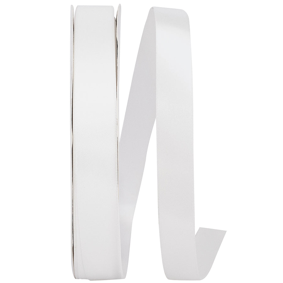 White 7 8 Inch Single Face Satin Ribbon Sfs for Wreaths & Bows