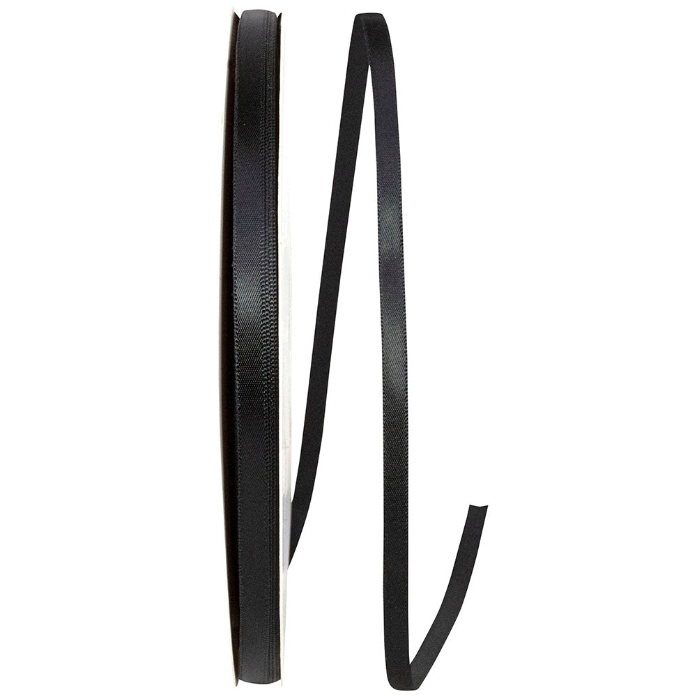Black 1 4 Inch Single Face Satin Ribbon Sfs for Wreaths & Bows
