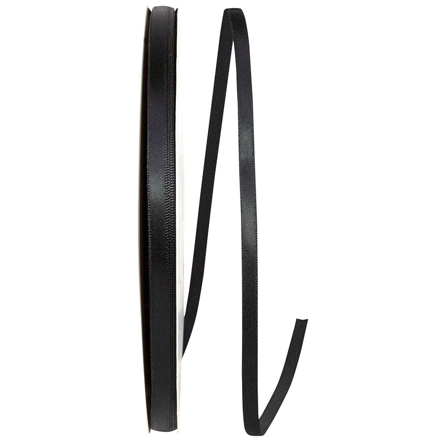 Black 1 4 Inch Single Face Satin Ribbon Sfs for Wreaths & Bows