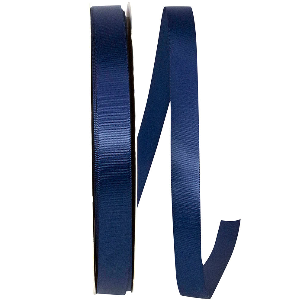 Navy 5 8 Inch Single Face Satin Ribbon Sfs for Wreaths & Bows