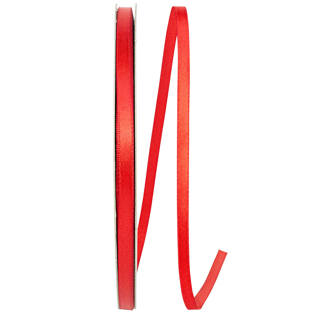 Red 1 4 Inch Single Face Satin Ribbon Sfs for Wreaths & Bows
