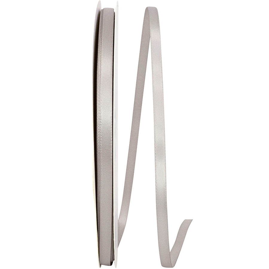 Silver 1 4 Inch Single Face Satin Ribbon Sfs for Wreaths & Bows