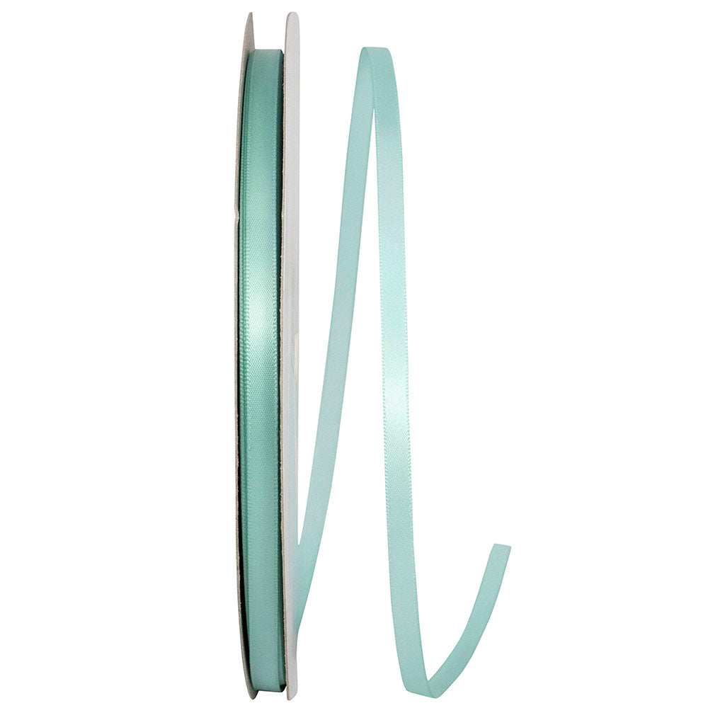 Aqua Satin Ribbon 1/4 Inch for Wreaths and Bows