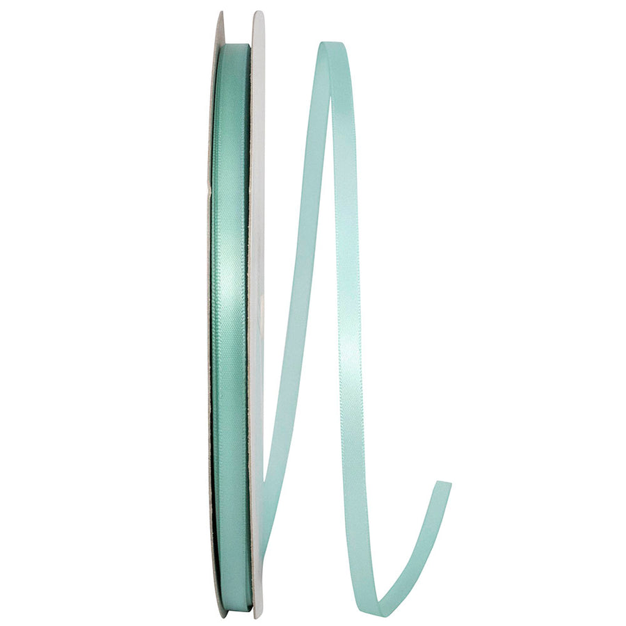 Aqua Satin Ribbon 1/4 Inch for Wreaths and Bows