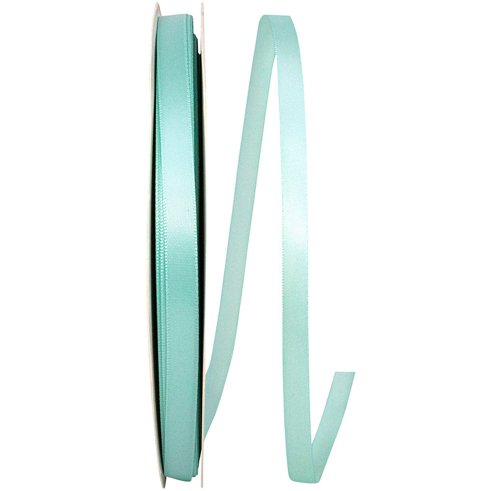 Aqua Satin Ribbon 3/8 Inch for Wreaths and Bows