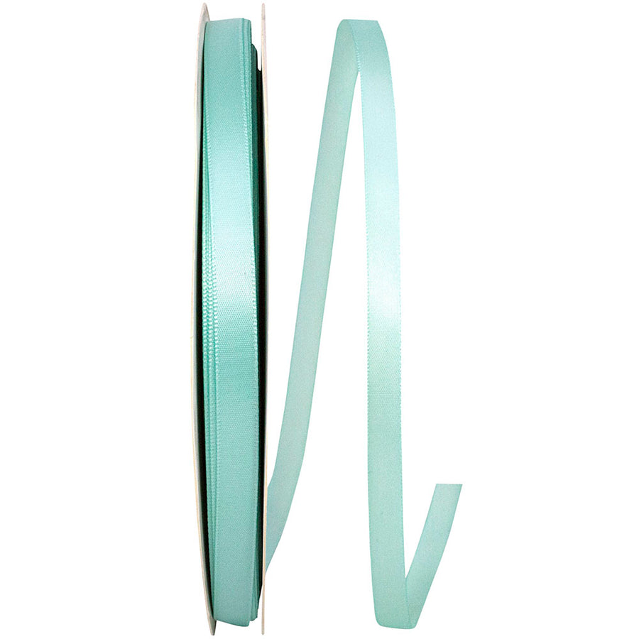 Aqua Satin Ribbon 3/8 Inch for Wreaths and Bows