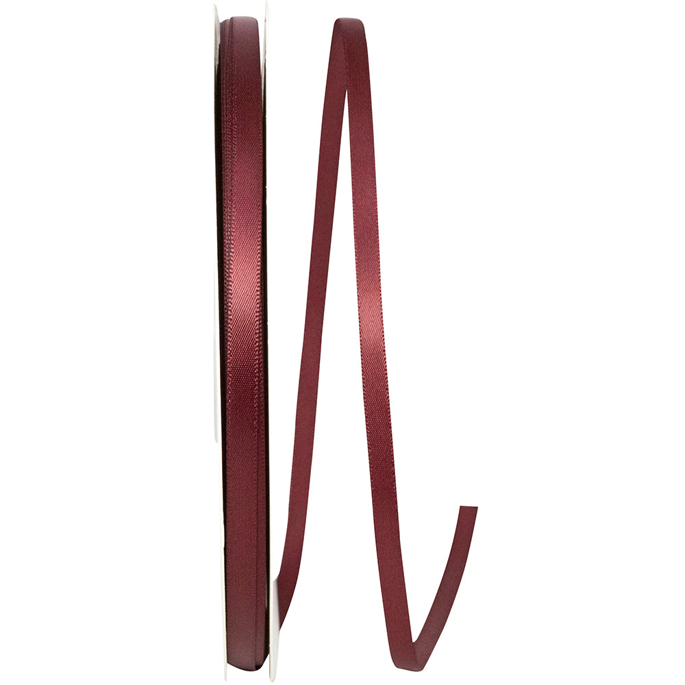 Burgundy 1/4 Inch Satin Ribbon for Wreaths and Bows
